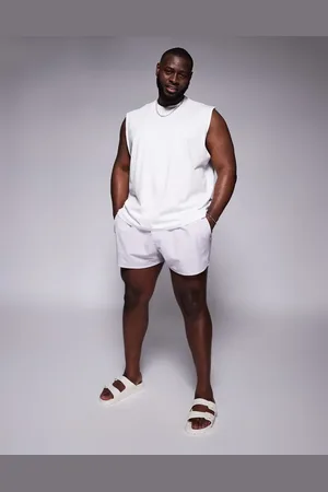 ASOS Seersucker swim shorts in short length in