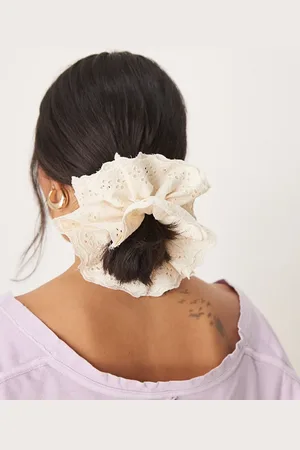 ASOS Broderie scrunchie in cream