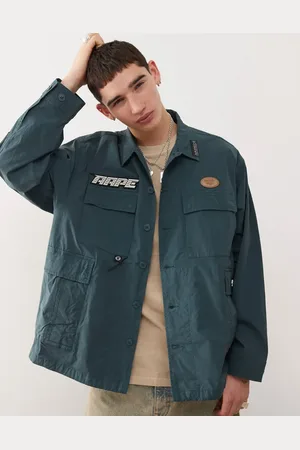 A Bathing Ape Aape By A Bathing Ape long sleeve faded print shirt in grey multi