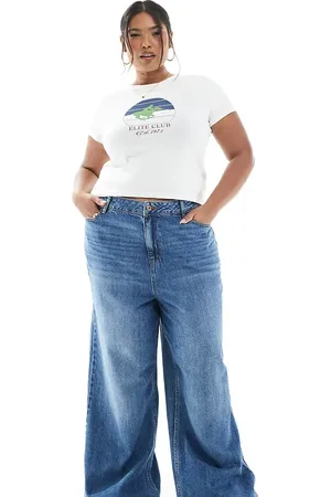 New Look New Look Curve Adalae wide leg jeans in