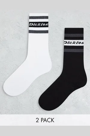 Dickies Genola crew socks in white and multi two pack