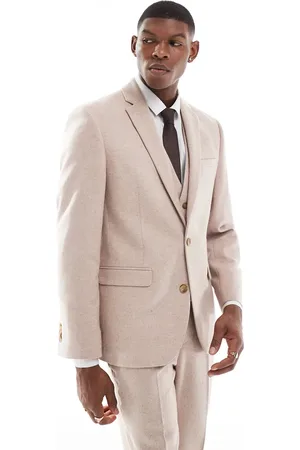 ASOS Slim fit wool mix suit jacket in light tweed
