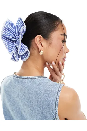 ASOS Oversized scrunchie hairband with striped pattern in