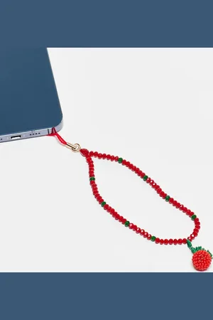 Accessorize Beaded cherry phone charm in