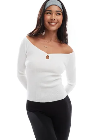 Cotton On Cotton On everfine sweetheart keyhole off shoulder sweater in porcelain