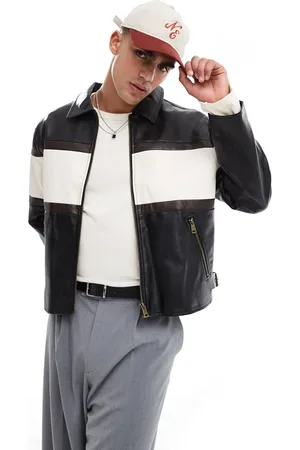 Cotton On Cotton On joey faux leather jacket in black and white