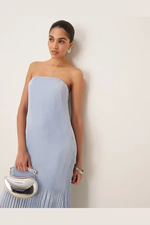 Abercrombie & Fitch Strapless giselle pleat maxi dress in