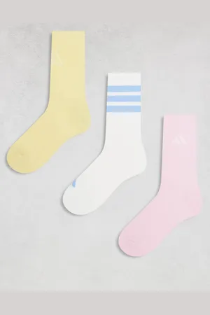 adidas Adidas Training crew socks in yellow blue pink 3 pack