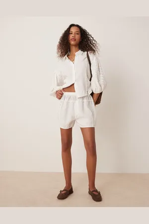 Free People Full bloom pointelle shorts in ivory co-ord