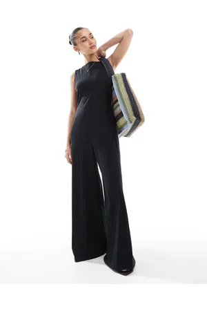 ASOS Sleeveless wide rib jumpsuit in
