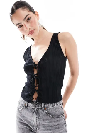 New Look Tie front jersey vest in