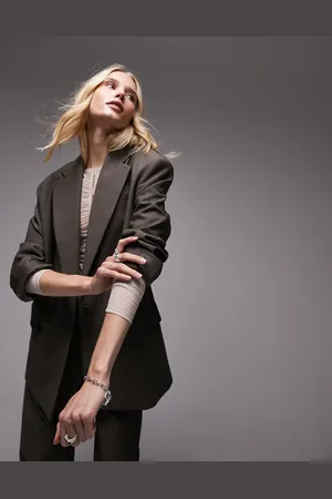 Topshop Co-ord oversized tonic single breasted blazer in