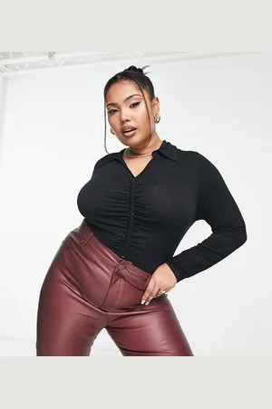 Yours Button through ruched front body in