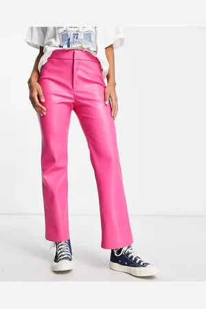 Stradivarius Faux leather trouser in pop