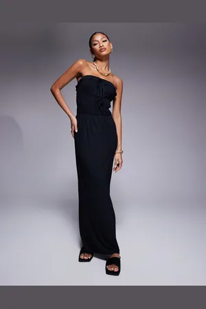 ASOS Bandeau ruffle tiered waist maxi dress in