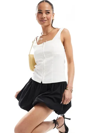 Brave Soul Square neck zip through vest top in