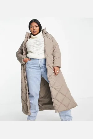 Yours Maxi padded coat in mocha
