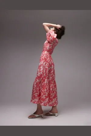 & OTHER STORIES & premium tiered volume maxi dress in marble print