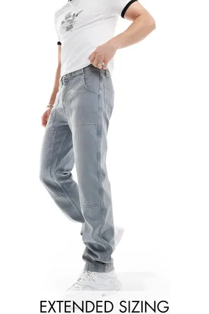 ASOS Straight leg jeans with carpenter detail in mid wash
