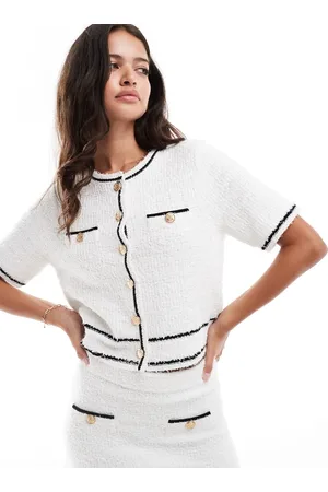 Forever New Textured knitted tee co-ord in porcelain