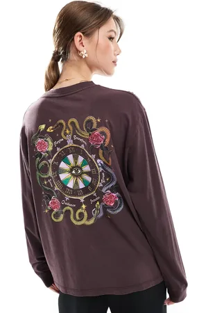 Cotton On Cotton On long sleeve snake graphic t-shirt in dark oak