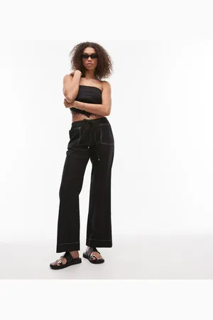 Emory Park Drawstring wide leg linen trousers in