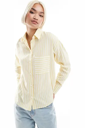 Threadbare Casual button down shirt in and white stripe