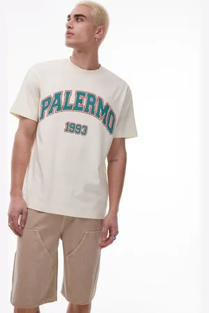 Topman Oversized fit t-shirt with Palermo print in ecru