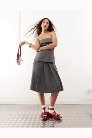 COLLUSION Tailored pleated kilt co-ord in