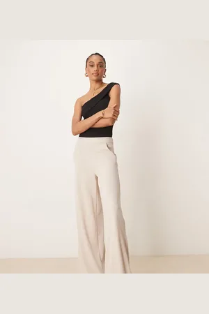 JDY High waisted wide leg trouser in beige