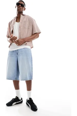 Bershka Baggy denim short in mid