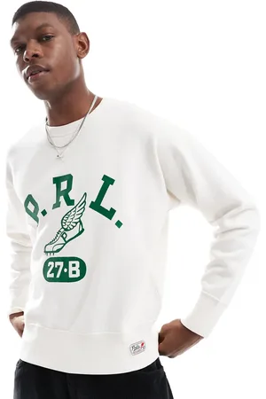 Ralph Lauren Run club P-wing logo fleece sweatshirt in cream