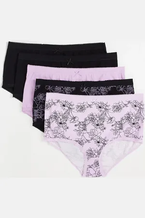 Yours 5 pack briefs in and lilac floral