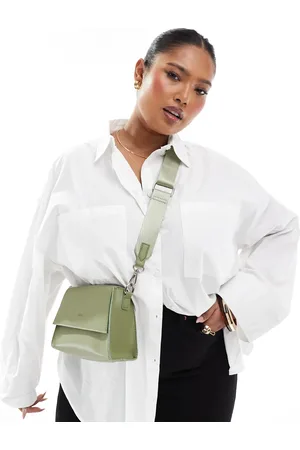 PASQ Flapover classic crossbody bag in matcha