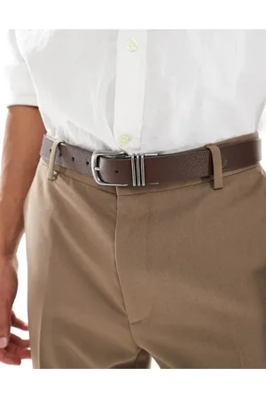 ASOS Triple metal keeper belt in pebble faux leather