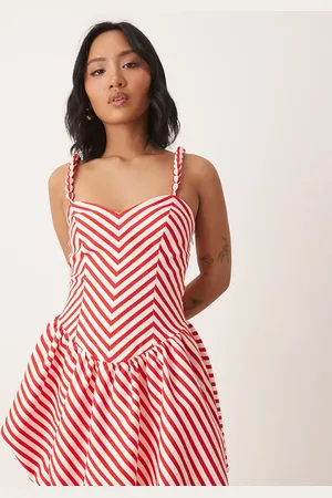 Forever New Bubble hem mini dress in and white stripe