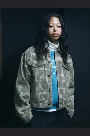 Carhartt Orell camo denim jacket in beige