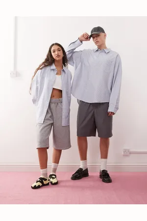 COLLUSION Unisex oversized shirt in blue check