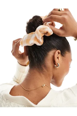 ASOS Scrunchie hairband with oversized gingham organza design in
