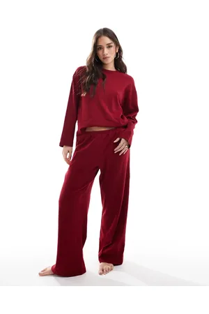 Cotton On Cotton On sleep pointelle rib pants in deep co-ord