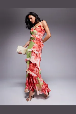 Forever New Ruffle maxi dress in red and lime floral
