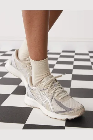 Asics Jog 100 s trainers in oatmeal and pure silver