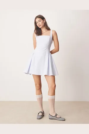 Abercrombie & Fitch Sleeveless flare mini dress in