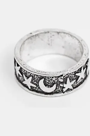 ASOS Ring with star and moon detail in burnished tone