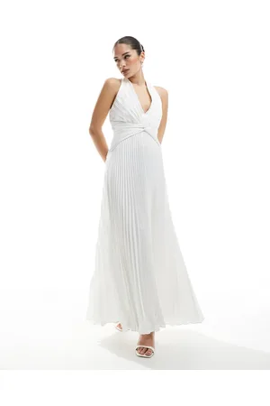 Forever New Bridal knot front pleated maxi dress in ivory