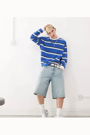 COLLUSION Long sleeve striped t-shirt with pocket in blue