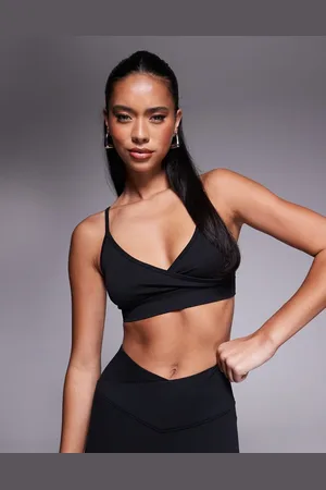 ASOS 4505 wrap front seamless light support sports bra in