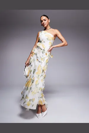 Forever New One shoulder ruffle maxi dress in floral