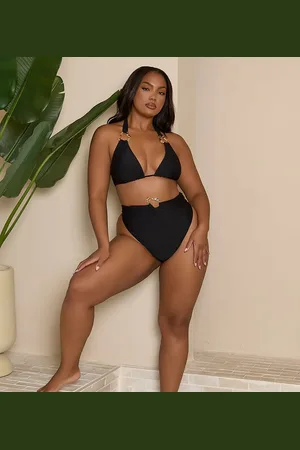 Moda Minx Curve X Bernadette Afia bikini bottom with gold hardware detail in
