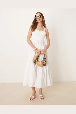 Forever New Tiered midaxi dress in cream